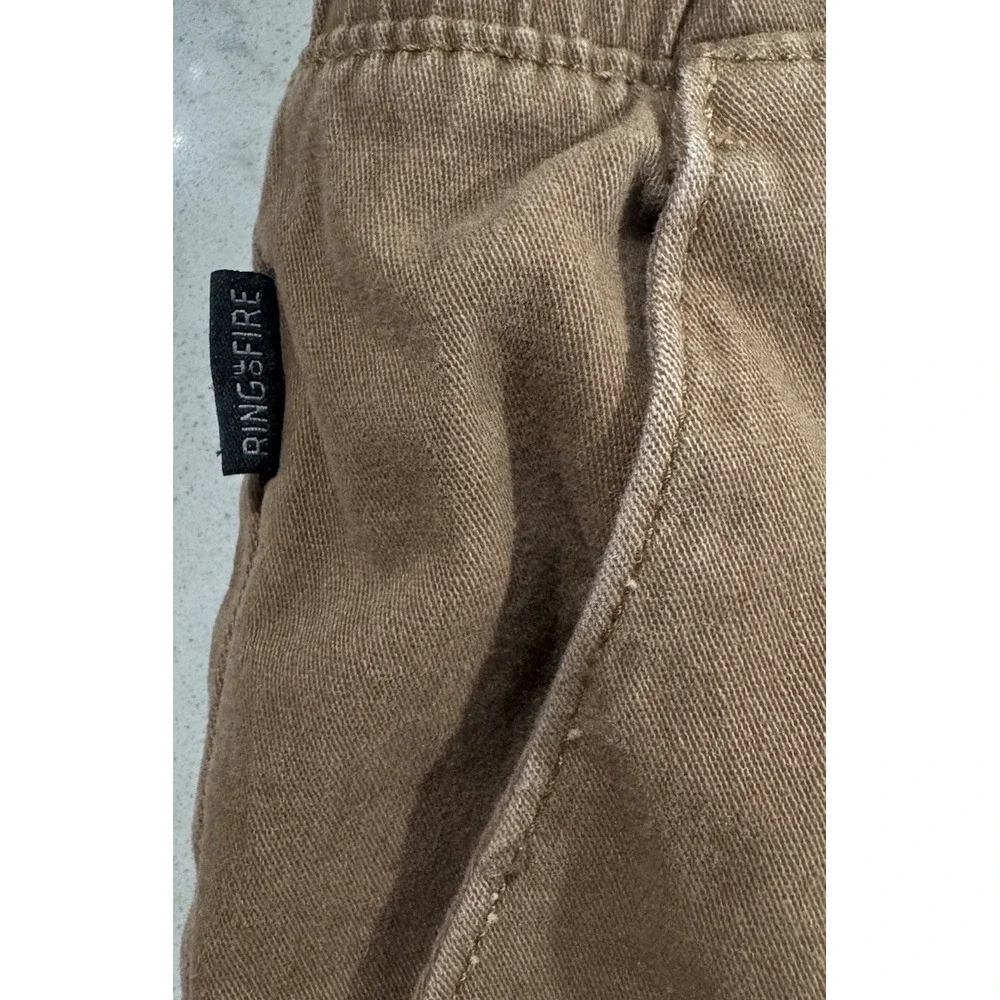 Ring of Fire Mens Jogger Pants Large Brown Elastic Waist Stretch RYB0032